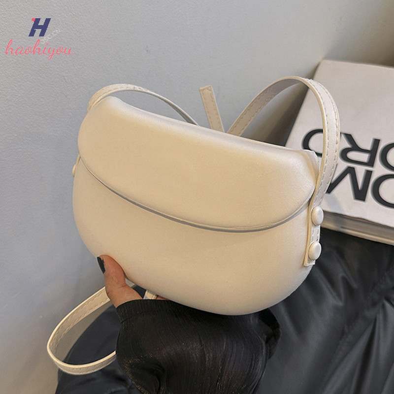 <haohiyou> Pu หนังผู้หญิงกระเป๋าสะพายข้างกระเป๋าแฟชั่นกระเป๋าสะพายอานกระเป๋าสะพายสีลูกกวาดสาว Messenger กระเป๋า Nice