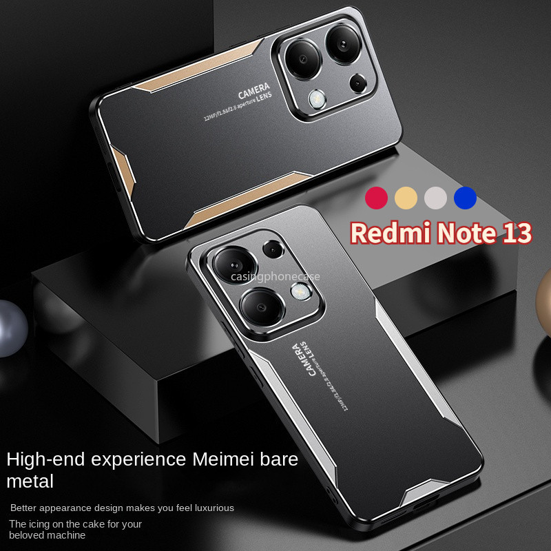 เคสป้องกันอลูมิเนียมอัลลอยด์หรูหราเหมาะสําหรับ Xiaomi Redmi Note 13 13Pro 4G 5G POCO X6 M6Pro 4G 2024 เปลือกแข็งโลหะเปลือกฝ้าทนต่อการขีดข่วนและทนต่อการสึกหรอ