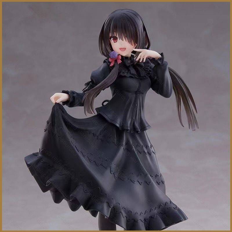 Sq3 DATE A LIVE Action Figure Tokisaki Kurumi ชุดสีดําชุดตุ๊กตาของเล่นสําหรับของขวัญเด็กคอลเลกชันเคร