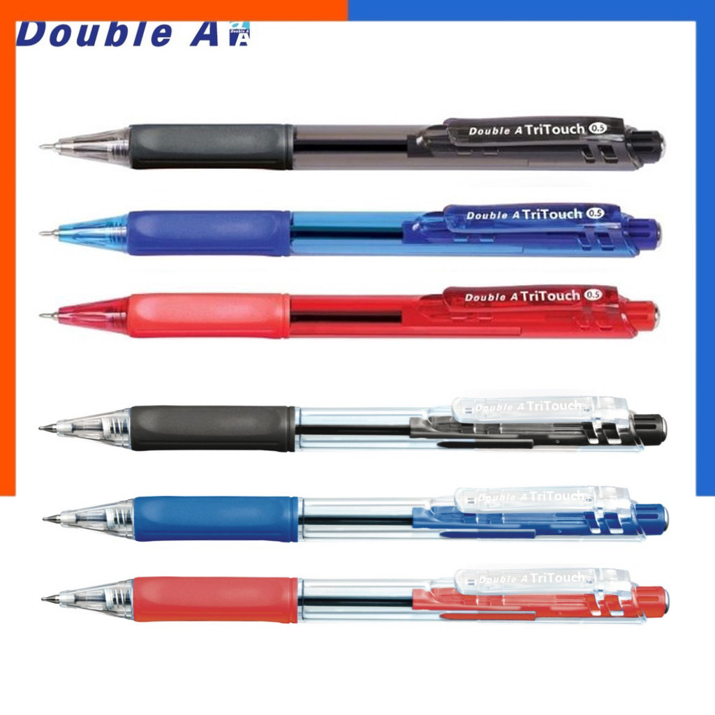 ปากกาลูกลื่น ปากกาเจล Double A [1 ด้าม] รุ่น SILK GEL PEN /TriTouch ขนาด 0.5mm/0.7mm US.Station