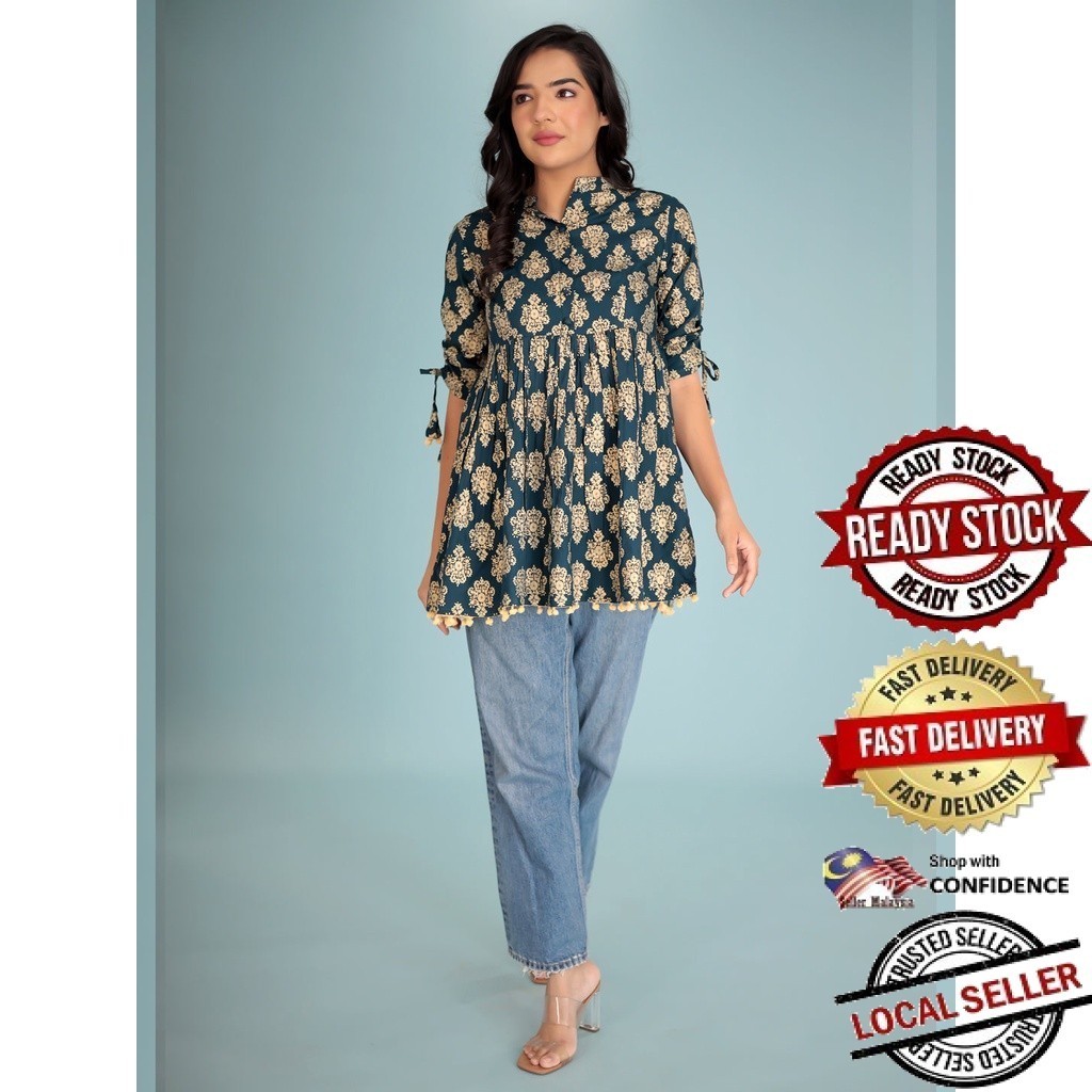 Kurti ผู้หญิงอินเดียออกแบบใหม่ kurti ชุด kurti plus size Kurti มุสลิมชุด kurti top Kurtis UD37678APT