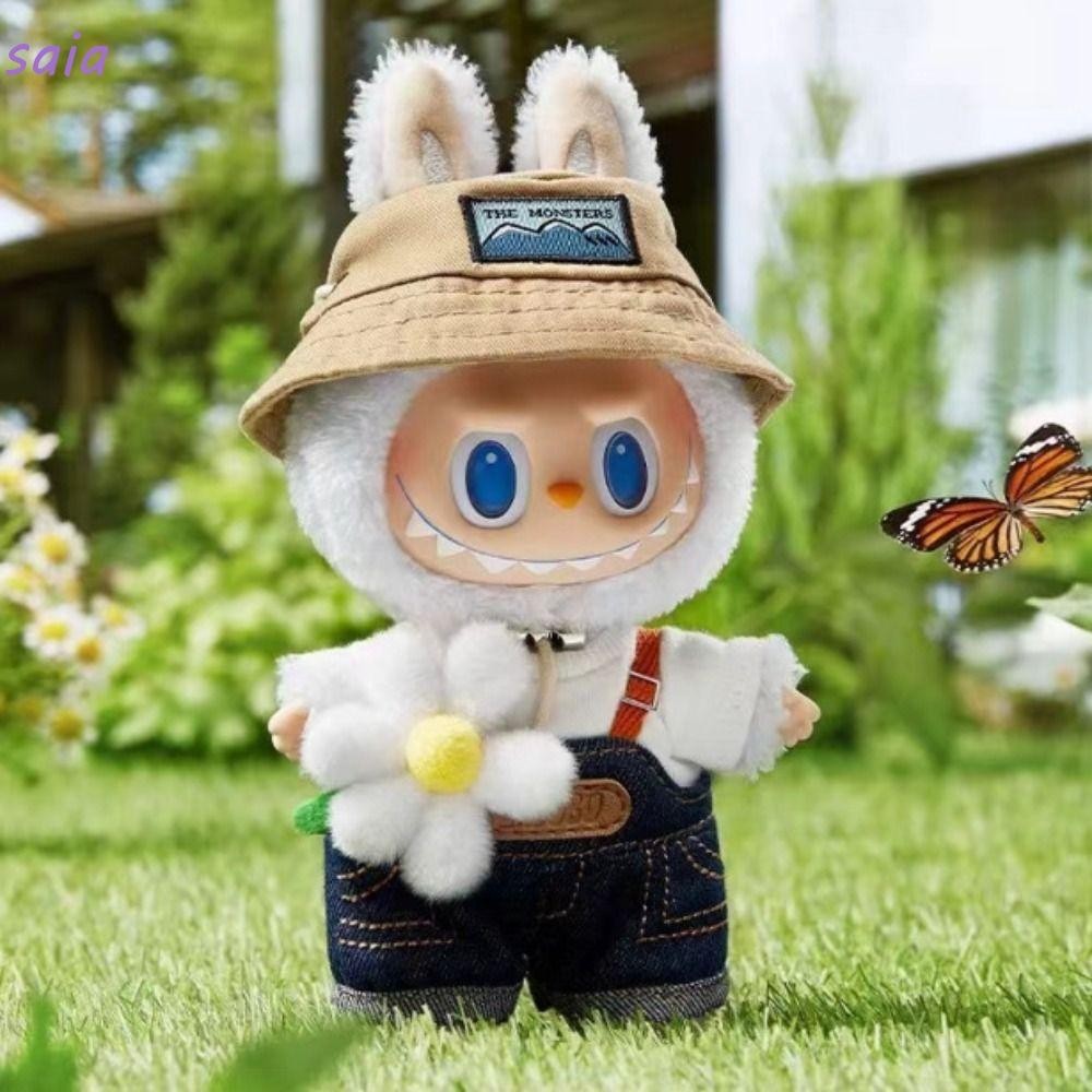 Saia Labubu ตุ๊กตาตุ๊กตา,ไวนิลการ์ตูน Action Figure จี้,ฤดูใบไม้ผลิ Wild At Home Series 17 ซม.ตุ๊กตาของเล่น Key Chain ของขวัญ