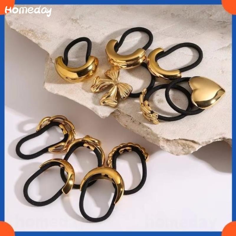 2024 ใหม่โลหะผมวงเชือกแถบคาดศีรษะยืดหยุ่น Scrunchies Hairband เครื่องมือแฟชั่นผู้หญิงอุปกรณ์เสริมผม
