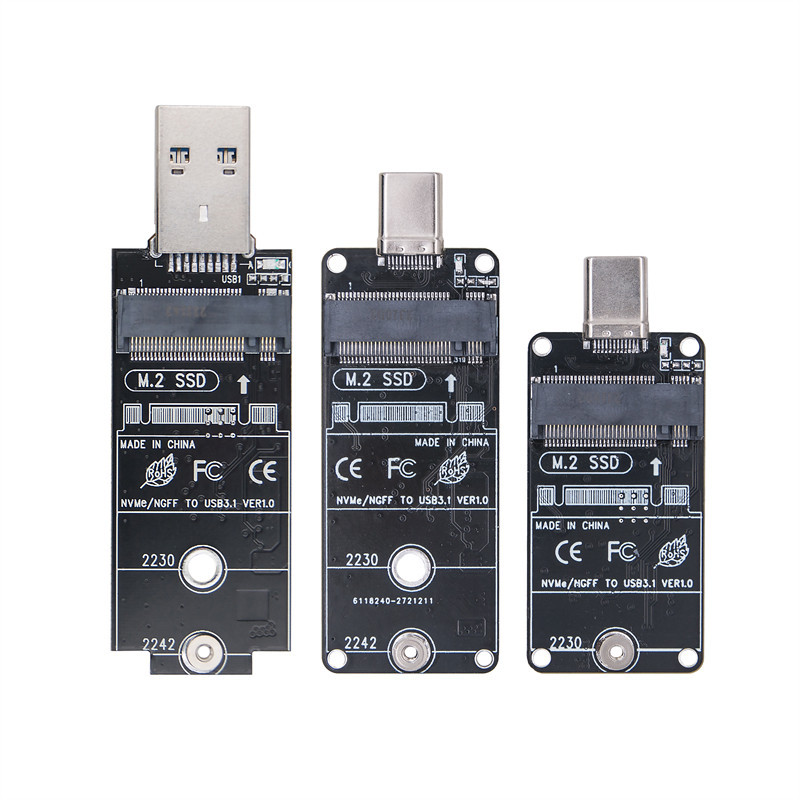 M.2 SSD อะแดปเตอร์ Dual Protocol RTL9210B ชิป 10Gbps USB 3.2 GEN2 USB-A/Type C Riser B + M/M คีย์สํา
