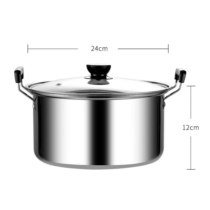 หม้อต้มแกง หม้อต้มอาหาร หม้อสแตนเลส 2 หู หม้อสแตนเลส cooking pot หม้อเคลือบ หม้อด้ามจับ หม้อแกงสแตนเลส หม้อแกง2หู - รูปที่ 6