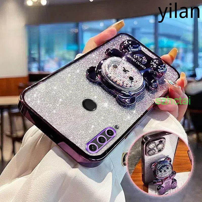 เคส Huawei Y6P Huawei Y9 Prime 2019 Y8P Y9S Y9 2019 Y7 Prime 2019 Y7 2019 Y7A วงเล็บหมุน 360 °เคสโทรศัพท์บรรเทาความเครียดหมีลูกปัดสีสันสดใสขาตั้งพับได้เคส TPU แบบนุ่ม โทรศัพท์ Huawei Y6P Y9 Prime 2019 Y8P Y9S Y9 2019 Y7 2019 Y7 2019 Y7A