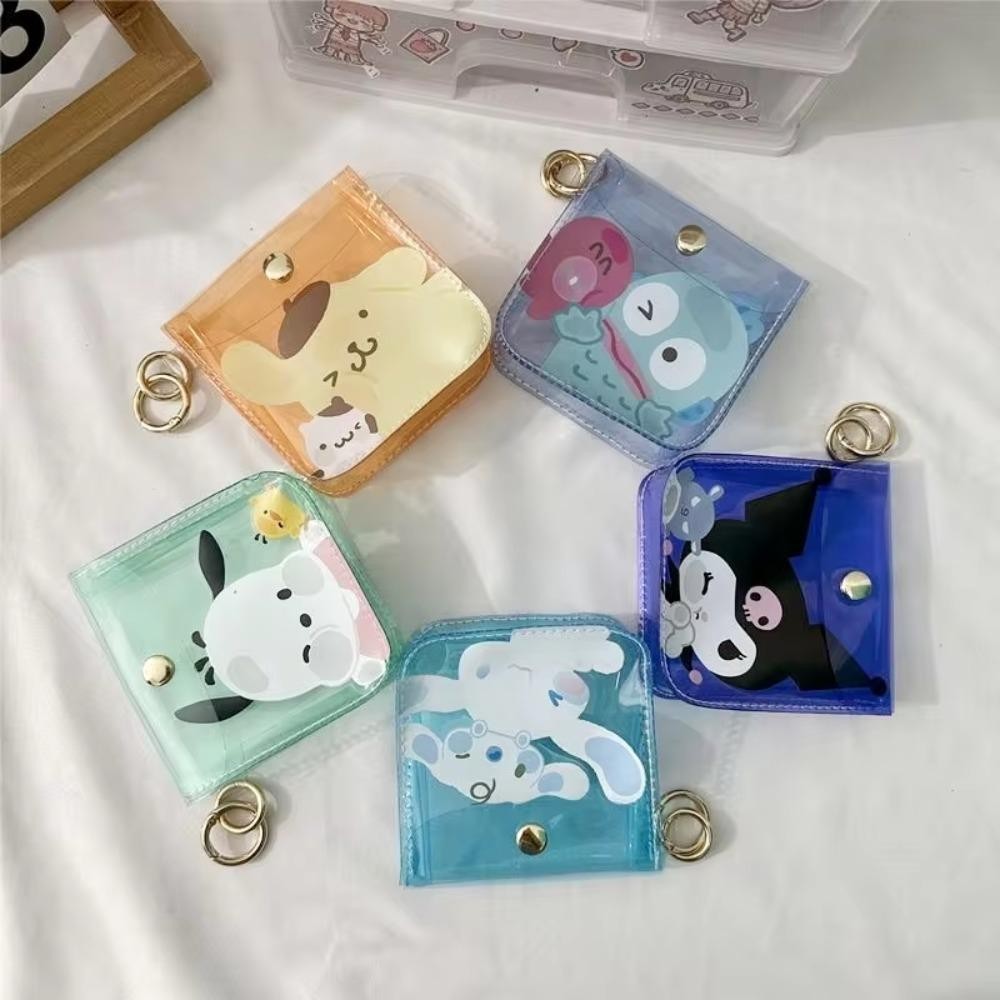 HOBBYIN กระเป๋าใส่เหรียญมินิพีวีซี,น่ารักการ์ตูนถุงเยลลี่ใส,กระเป๋าใส่เหรียญพวงกุญแจกระเป๋าแขวนขนาดเล็กลิปสติกกระเป๋า