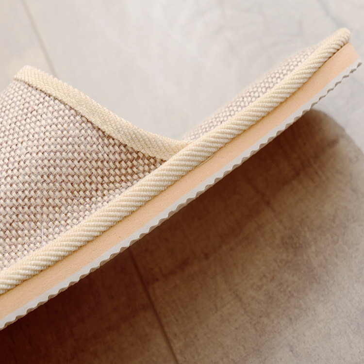 IELGY สีทึบบ้านพื้นไม้ผ้าลินินรองเท้าแตะโรงแรมคู่เงียบ อีวา โฟมด้านล่างรองเท้าแตะบ้านในร่ม - รูปที่ 7