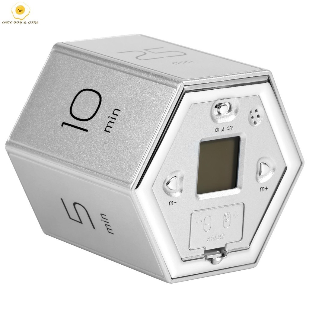 Pomodoro Timer 1/5/10/25/30/60min และ Custom Countdown Flip Focus Timer หกเหลี่ยมหมุนจับเวลาแม่เหล็ก