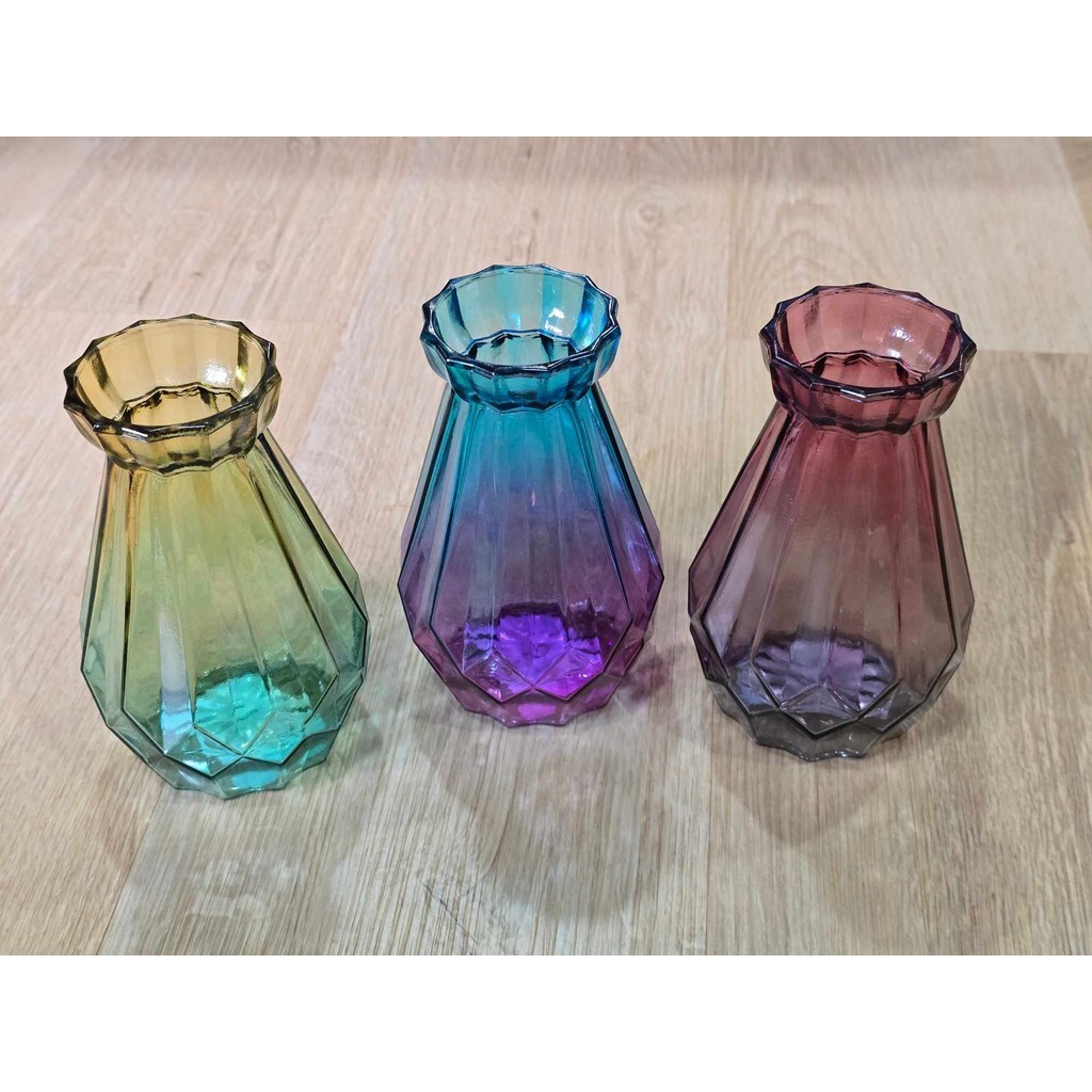 แจกันแก้ว สวยงาม สีสวยสีชัด แจกันดอกไม้ แจกัน ขนาด 15*6.5 cm สีสันสวยงาม ความจุ 150 ml. - รูปที่ 4