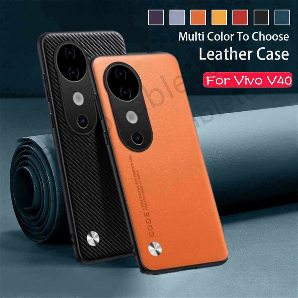 หนัง PU Texture เคสโทรศัพท์สําหรับ Vivo V40 pro Lite V40pro V40Lite V 40 VivoV40 pro VivoV40pro VivoV40lite V2348 ปลอก Soft TPU Edge ป้องกันกันชนกันกระแทกปกหลัง