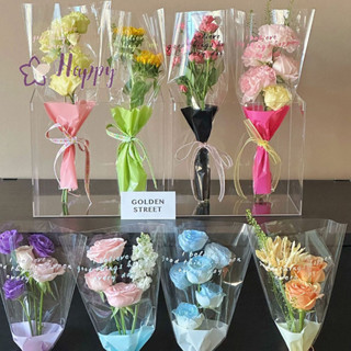  10 ชิ้นแขนกุหลาบเดี่ยวถุงห่อดอกไม้ถุงบรรจุภัณฑ์ช่อดอกไม้ใส …