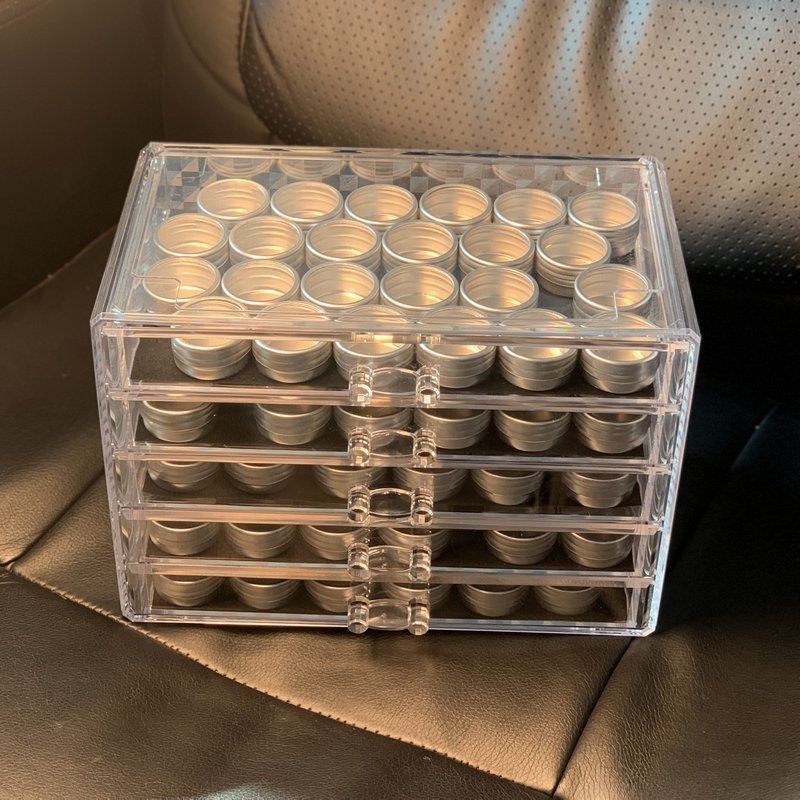 {กล่องเก็บแผ่น Blister} กล่องเก็บเล็บอุปกรณ์เครื่องมือชั้นวางเดสก์ท็อปอะคริลิคใสหลายชั้นเล็บแผ่นเพชรยาทาเล็บกาว Dra