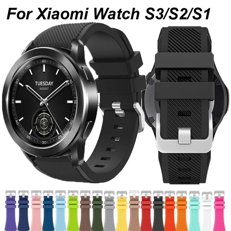 22 มม.ซิลิโคนสําหรับ Xiaomi นาฬิกา S3/S2/S1 Active/S1 Pro/Mi นาฬิกา Global Watchband สําหรับ Xiaomi นาฬิกา 2 Pro กีฬา Quick Release สายคล้องสร้อยข้อมือ