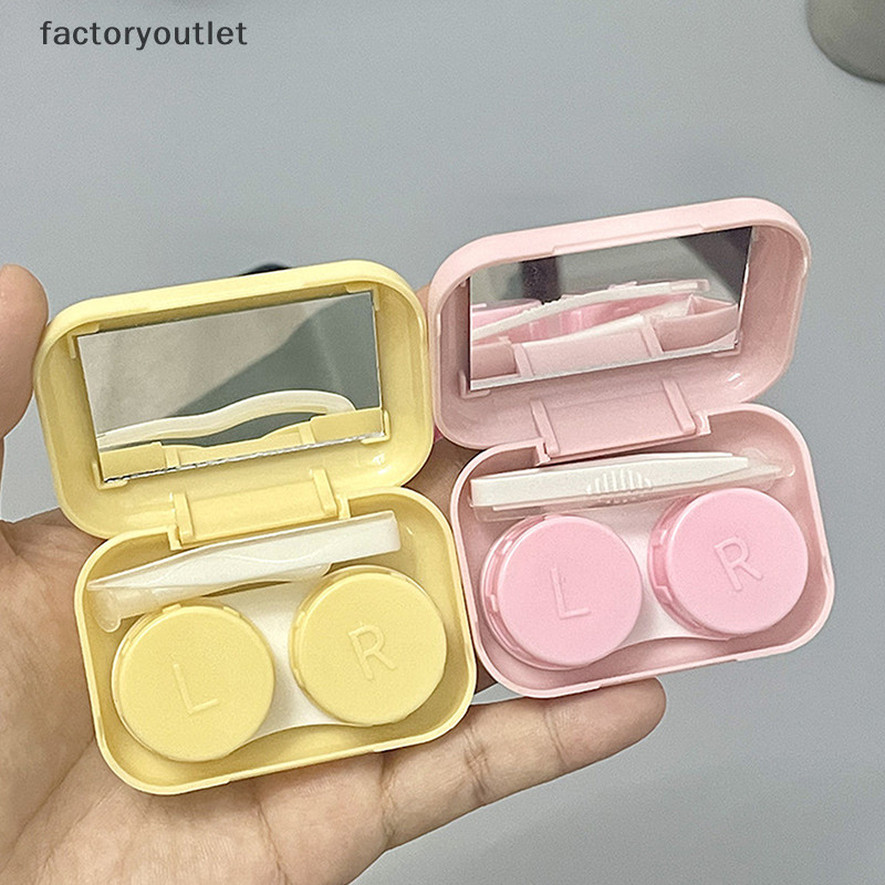 Flth Sanrio Hello Kitty คอนแทคเลนส์พร้อมกระจกแบบพกพาผู้หญิงคอนแทคเลนส์ Soak Case Girls Travel ของขวัญ Vary