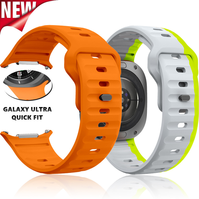 สายรัดซิลิโคนแบบหัวเข็มขัดย้อนกลับเข้ากันได้สําหรับ Samsung Galaxy Watch Ultra 47 มม. สายรัดลําลองสําหรับ Galaxy Watch 7 Ultra อุปกรณ์เสริม