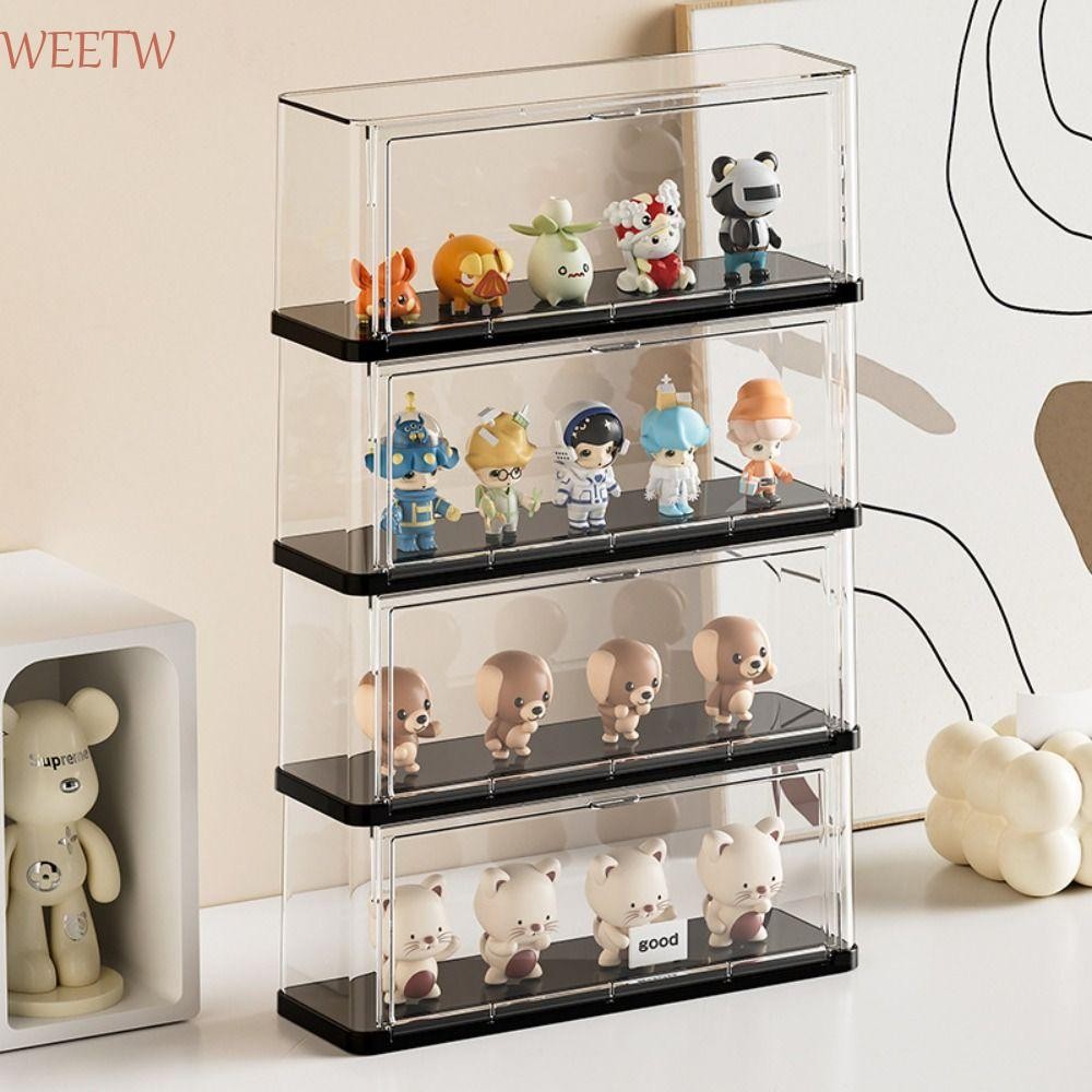 Weekw Popmart Storage Box Case,โปร่งใสขนาดใหญ่ความจุตัวเลข,อะนิเมะรูปของเล่นที่ถอดออกได้กันฝุ่นกันน้ําตัวเลขขาตั้งจอแสดงผลตุ๊กตาBubble Mart