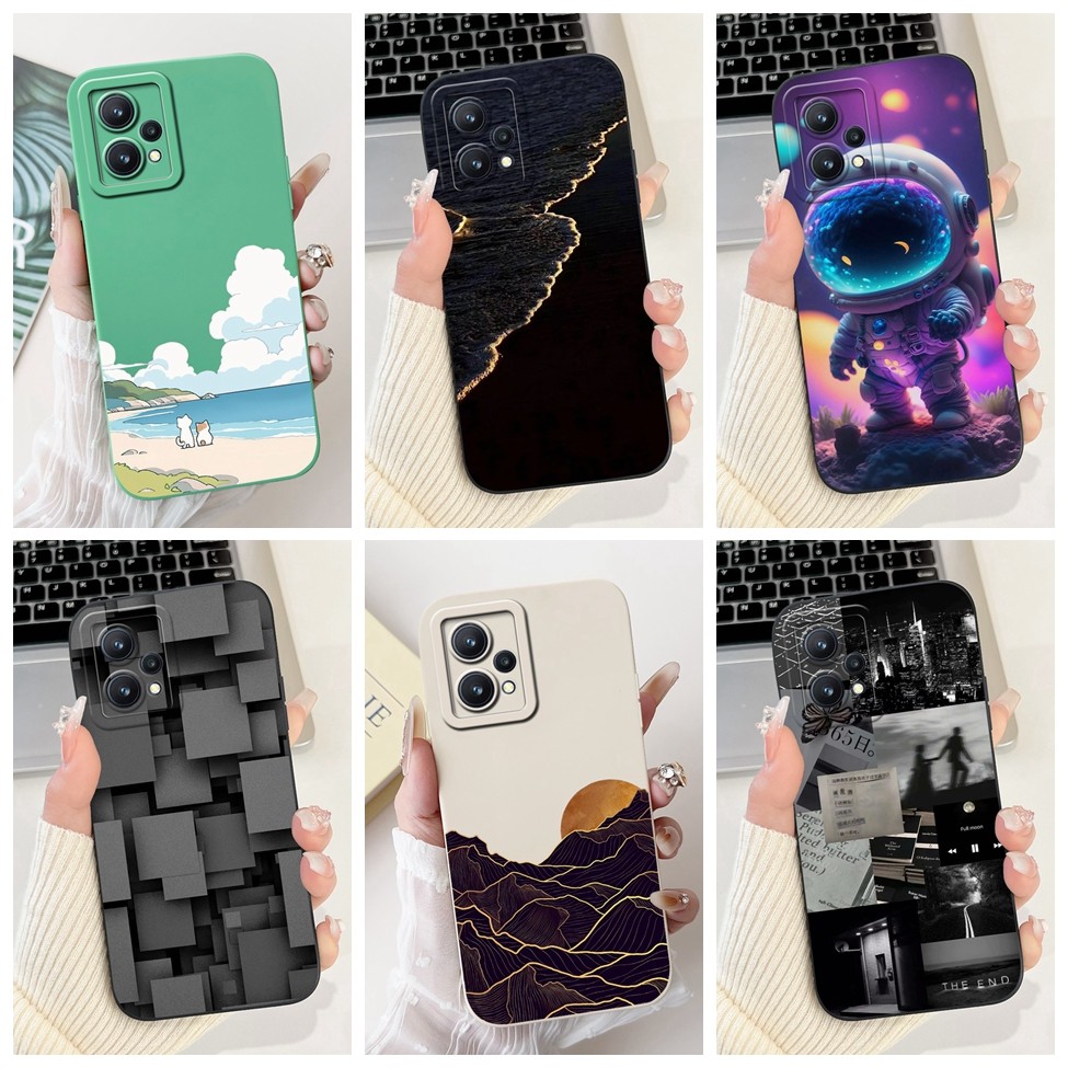 สําหรับrealme 9 RMX3521 กรณี 9Pro + ความงามแฟชั่นน่ารักPandaทาสีสําหรับRealme 9 Pro Plusเคสโทรศัพท์R