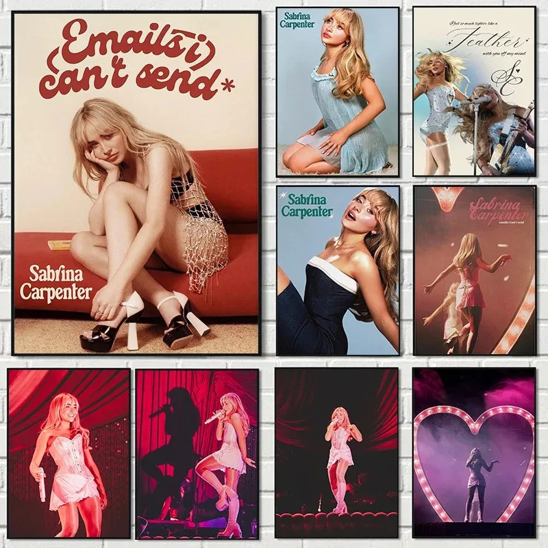 โมเดิร์นแฟชั่นนักร้อง Sabrina Carpenter ภาพโปสเตอร์ภาพวาดผ้าใบ Wall Art ภาพห้องนอน Club Home Decor ITYB