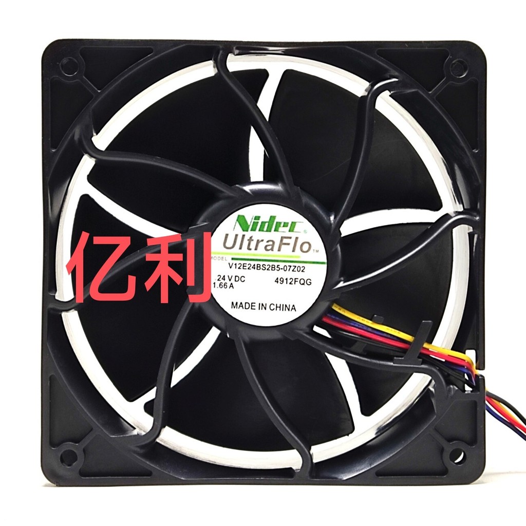Nidec V12E24BS2B5-07Z02 24V 1.66A 12CM 12025 PWM อุณหภูมิควบคุมพัดลมระบายความร้อน