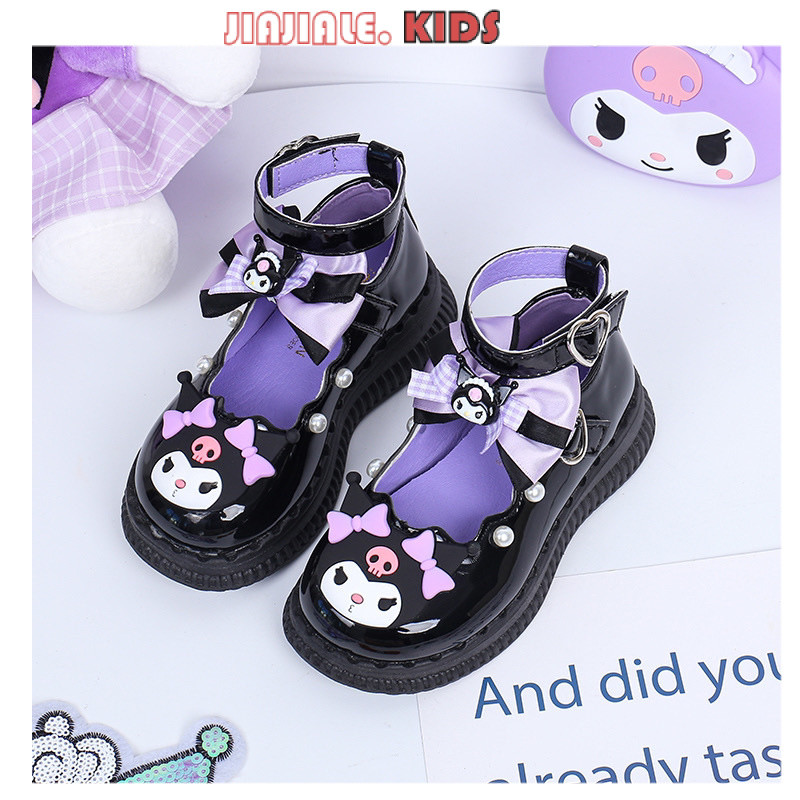 Kuromi Girls Princess Shoes kids Little Leather Shoes Baby Girls Performance Shoes Single Shoes