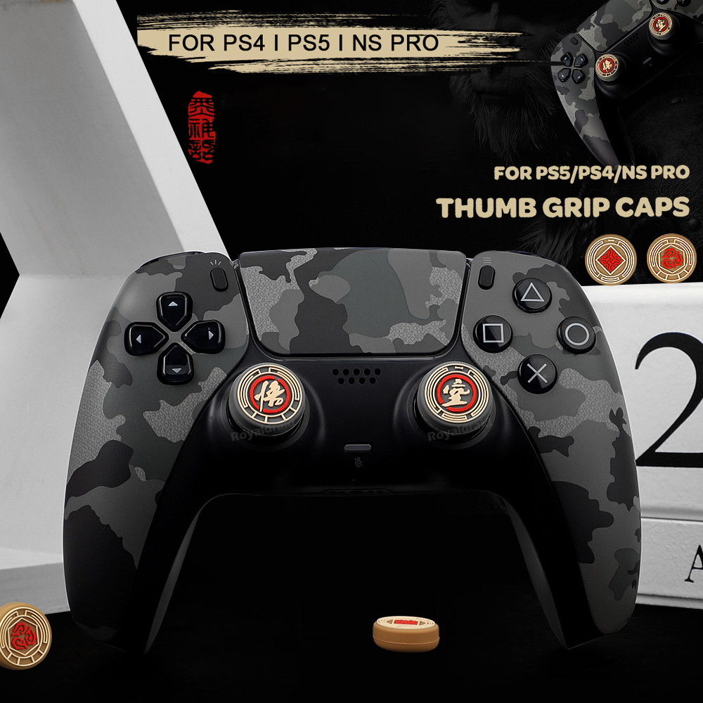 Black Myth WuKong Theme ซิลิโคน Thumb Stick Grip Cap สําหรับ PS5/PS5 Slim PS4 PS3 Xbox Switch Pro Controller จอยสติ๊กฝาครอบ Protector กรณี