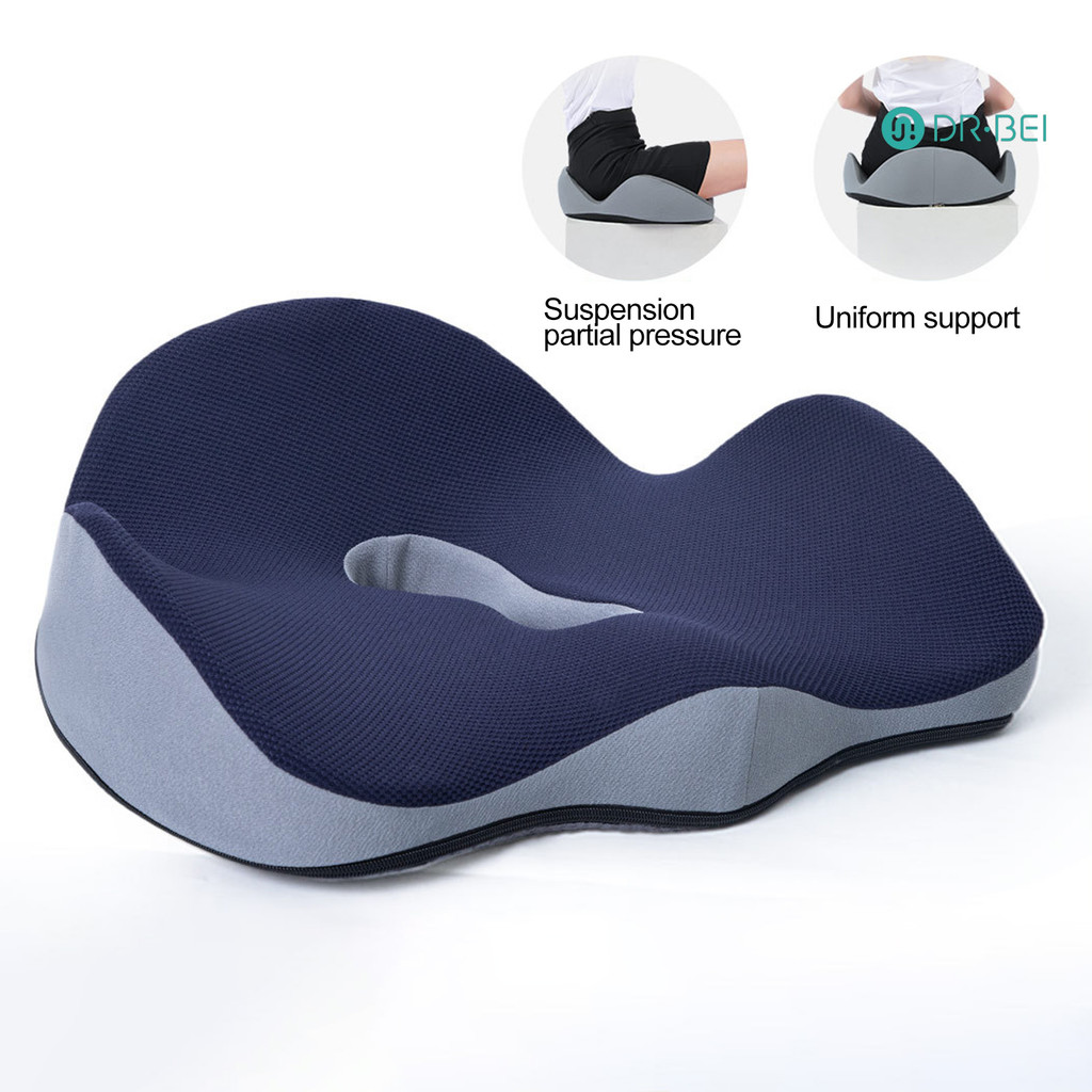 ดร.เบอิ Ergonomic เบาะก้น Hemorrhoid ที่นั่ง Pad U-รูป Tailbone ความดันบรรเทาหน่วยความจําโฟมสนับสนุนนุ่มปวดหลังบรรเทาช้า Rebound สบายที่นั่ง