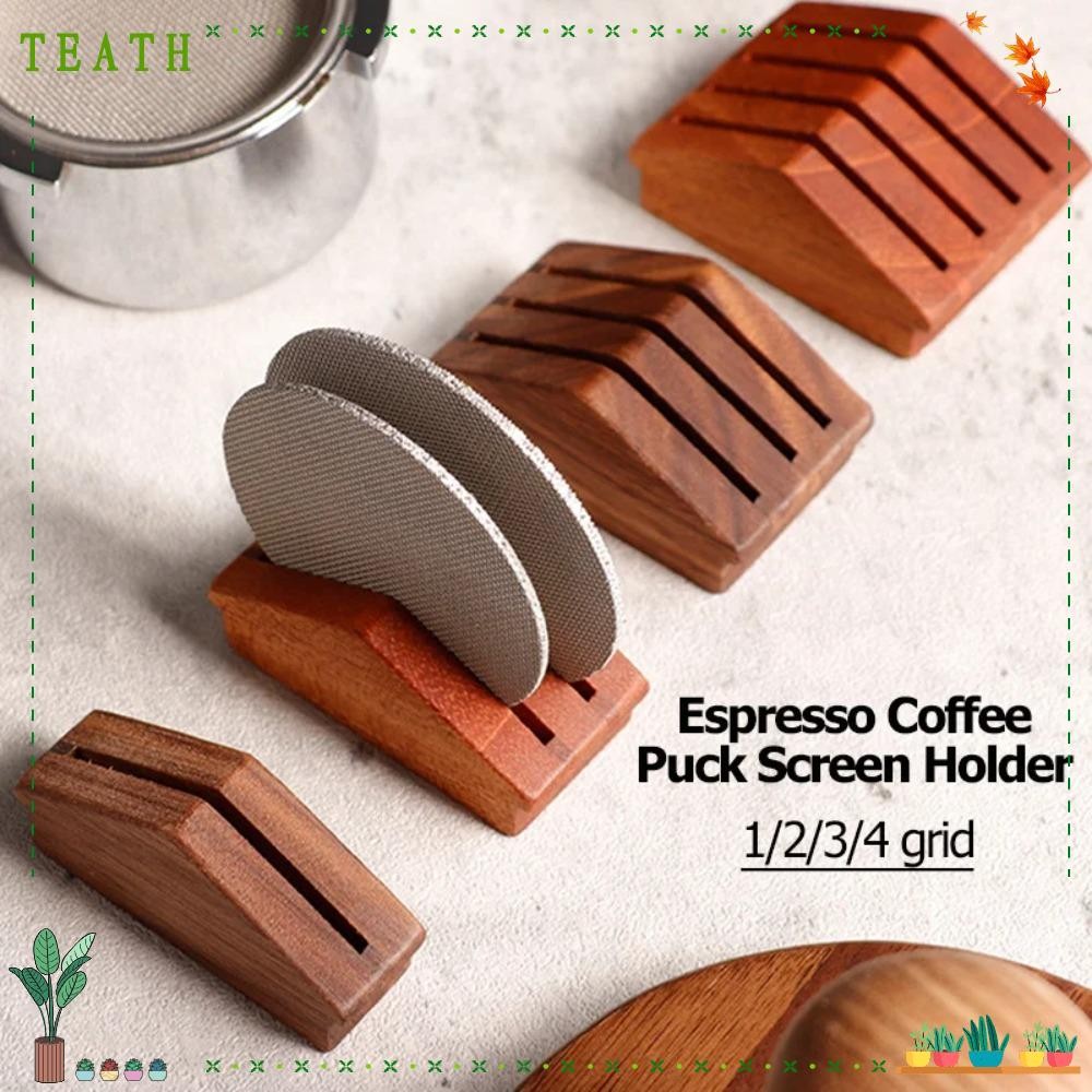 Teath Espresso Portafilter, ไม้สําหรับ 51/53/58 มม. Espresso Coffee Filter Screen Holder, Reusable Sintering Universal Puck Screen Home