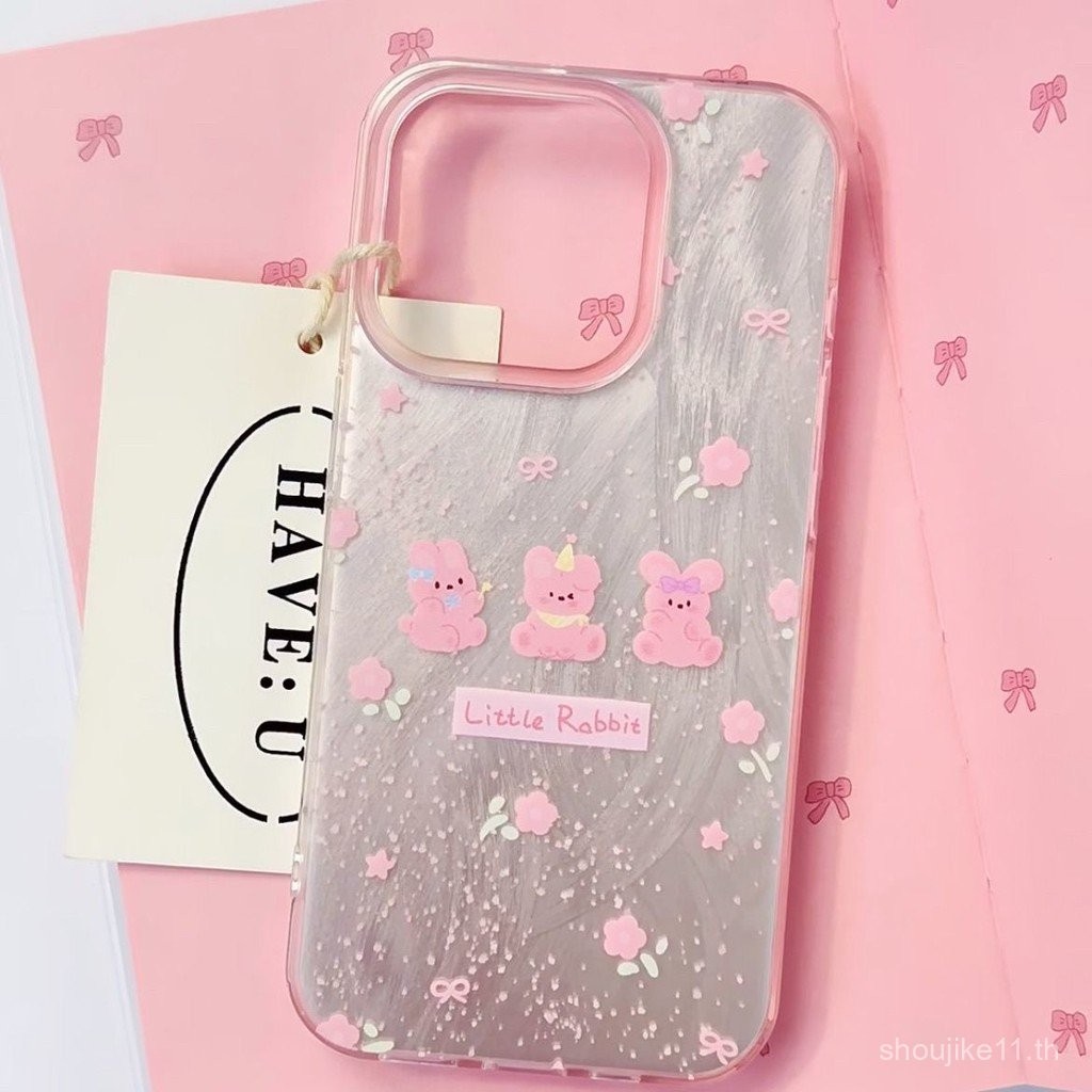 เคสมือถือลายหมีสีชมพูสำหรับแอปเปิ้ล15PROMAX 14/13/12 XR/xsmax/11/7P aigh