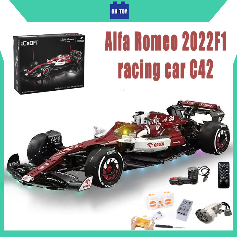 เทคนิค CaDA Alfa Romeo F1® ทีมolen C42 1:8 C64005W C42 2022 Racing Car รุ่น 868PCS Building Blocks อิฐปริศนาของเล่นเด็กของขวัญ