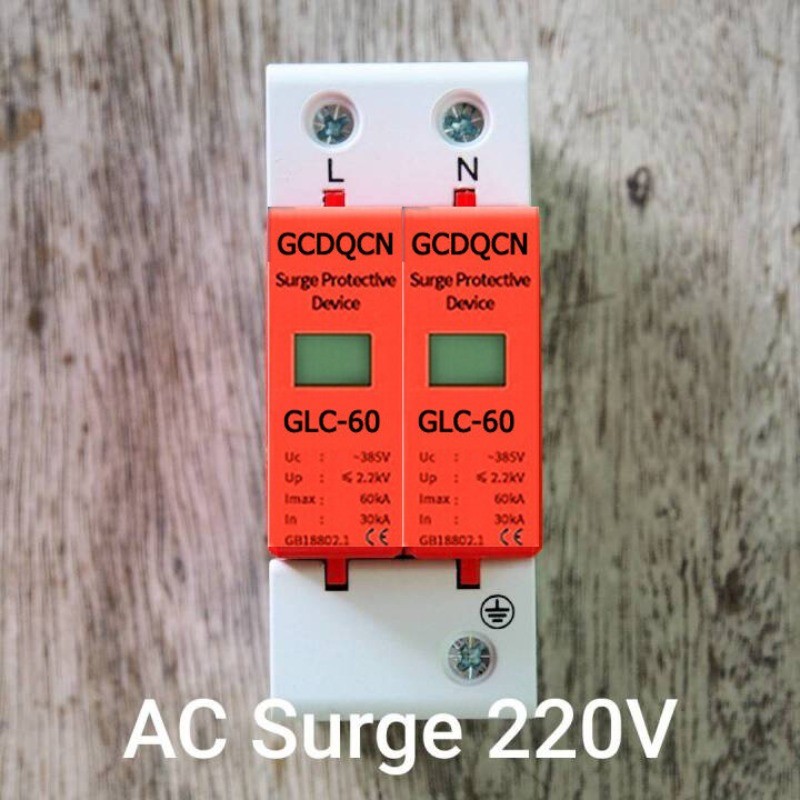 อุปกรณ์ป้องกันฟ้าผ่า AC SURGE PROTECTIVE DEVICE SPD ยี่ห้อ SUNNOM รุ่น SNSPD-PV 2Pole AC ใช้กับกระแส