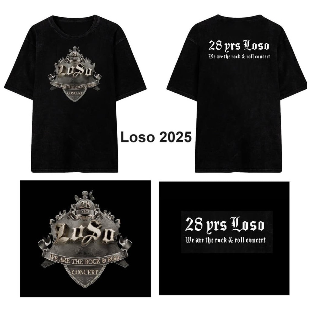 28 YRS LOSO T-shirt เสื้อยืดคอนเสิร์ต Sek Loso We Are The Rock & Roll Concert เสื้อยืดคอกลม คอตตอน ค
