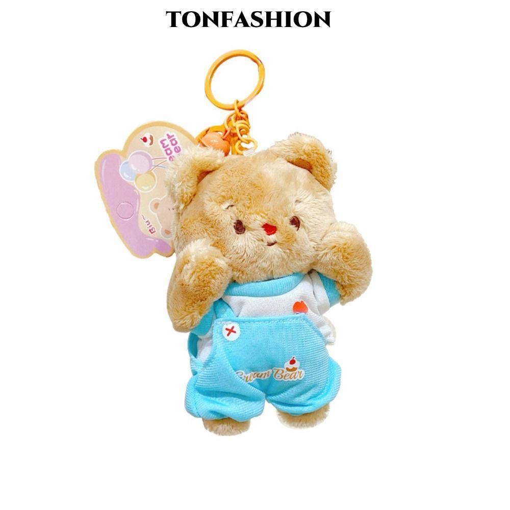 ตันแฟชั่น พวงกุญแจหมีเนย,ถือใบหน้าการ์ตูนตุ๊กตาตุ๊กตาตุ๊กตากระเป๋าจี้, น่ารัก สร้างสรรค์คายฟองอุปกรณ์เสริมกุญแจรถแหวนของขว