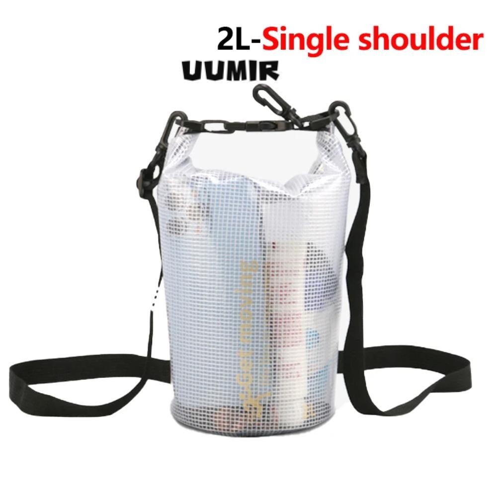 UUMIR ถุงตาข่าย 2 ลิตร, กระเป๋าถือสระว่ายน้ํากันน้ําแบบใส, กระเป๋าใส่โทรศัพท์ความจุขนาดใหญ่ PVC ลอยพายเรือพายเรือคายัค