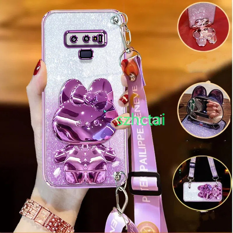 เคสโทรศัพท์ Samsung NOTE 9 NOTE 8 สายคล้องคอ เคสโทรศัพท์หรูหรา ความงาม กระจกการ์ตูนวงเล็บป้องกันเคสกันกระแทก เคส Samsung NOTE 9 NOTE 8