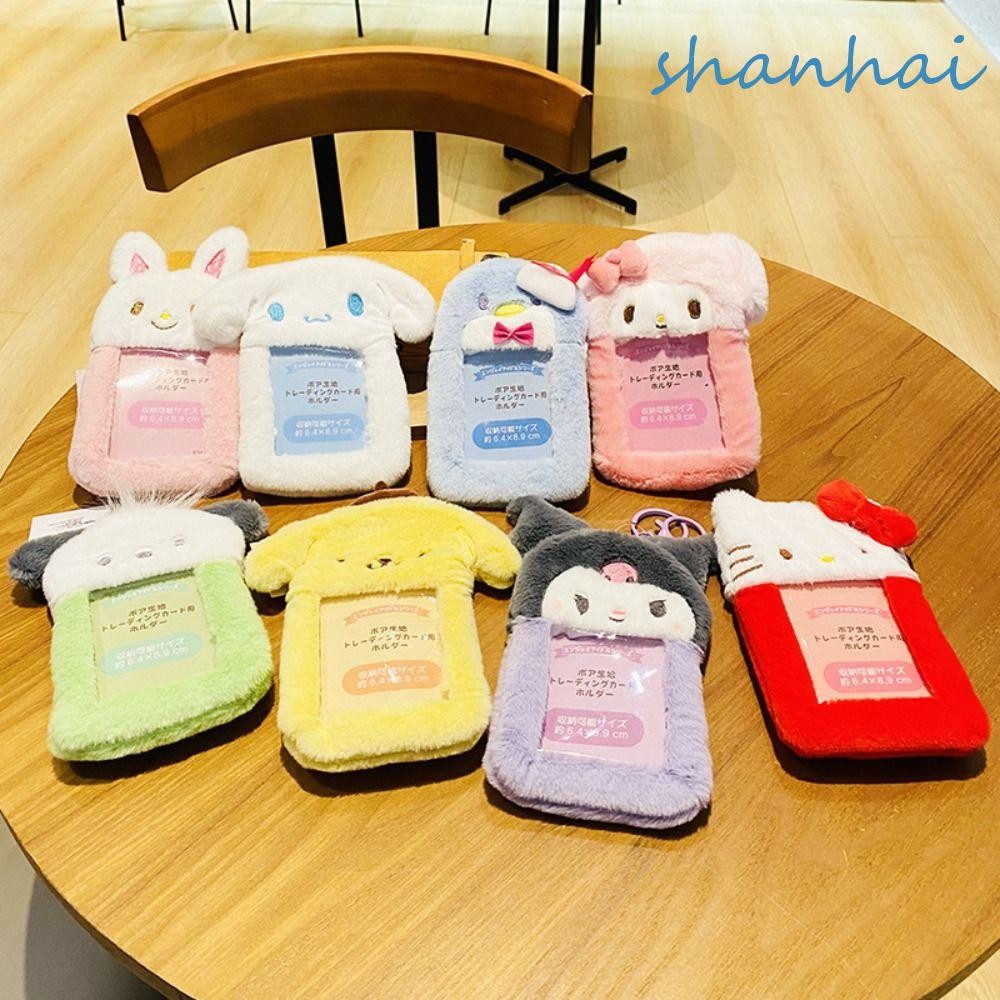Shanhai ที่ใส่โฟโต้การ์ด รูปการ์ตูน Kuromi My Melody ขนปุย คิตตี้ แมว Kpop Idol ID Card Cover Bus Card Holder Student