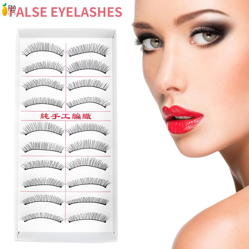 10 คู่จําลองขนตาปลอมทุกวัน Soft Non Irritation Fluffy Eyes Lashes