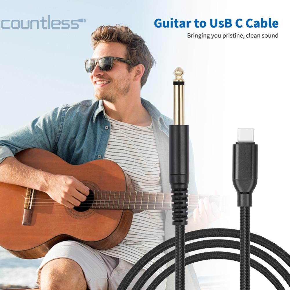 1/2/3m USB C ถึง 6.35 มม.1/4 TS สายสัญญาณเสียงสเตอริโอประเภท C ถึง 6.35 มม.แจ็ค Aux สาย 6.35 มม. Mono To USB Type-C อะแดปเตอร์สายไฟบันทึก [เคาน์เตอร์]