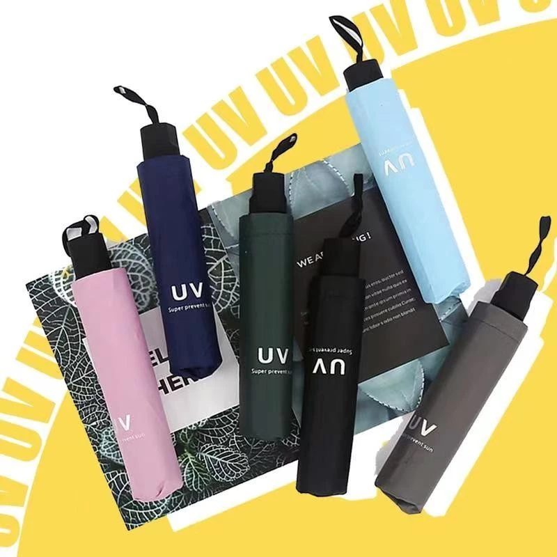 น้ำหนักเบา ร่มกันUV ร่มพับ กันแดด กันฝน ขนาดเล็ก  พกพาสะดวก สีน่ารัก โครงร่มเป็นสแตนเลสและมีด้ามจับที่แข็งแรงทนทาน YS-01 thumbnail 3