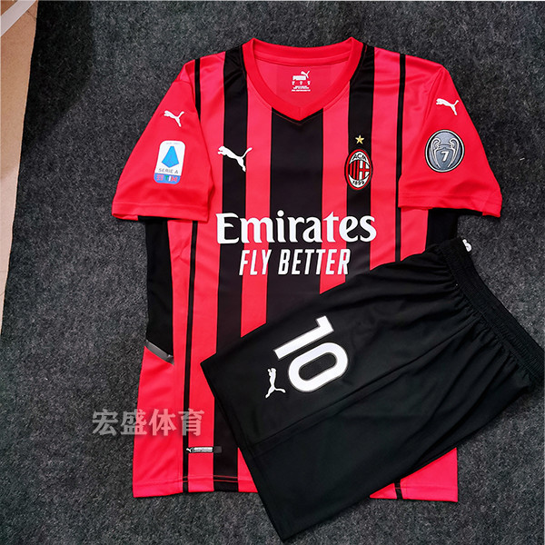 21-22ac Milan Jersey Yijia Kathy Home No. 11 อีวุย เสื้อฟุตบอลชุดสูทแขนสั้นการปรับแต่งเสื้อฝึกซ้อม