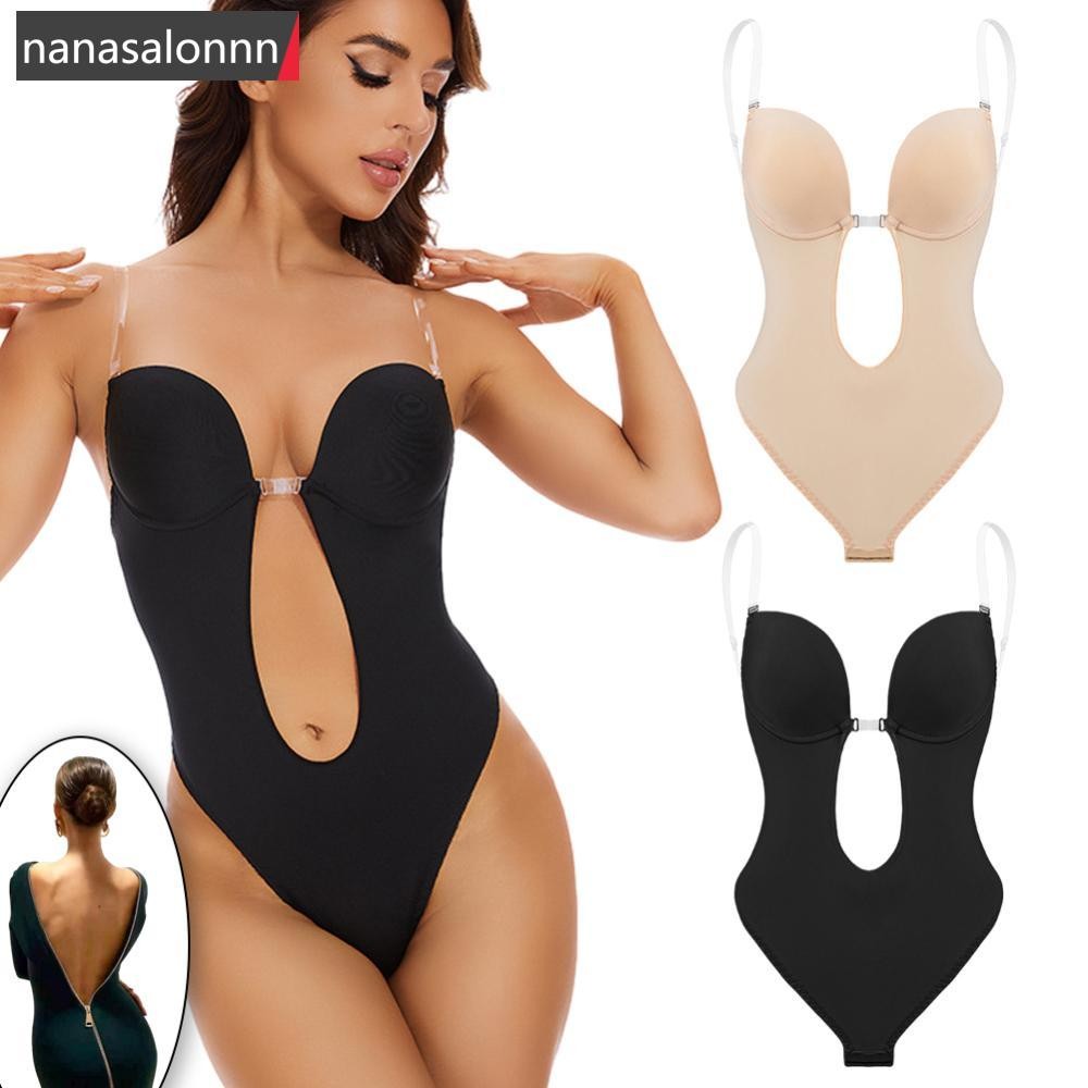 Nanasn| ที่มองไม่เห็น Shaper Bra เซ็กซี่ชุดบอดี้สูท One Piece Deep V คอ Shapewear ผู้หญิงไม่มีรอยต่อ