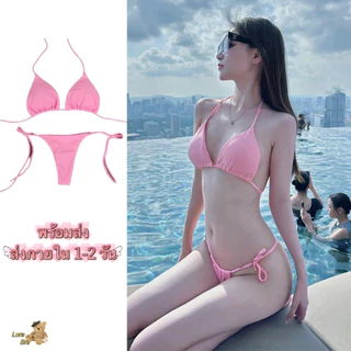🌈ส่งไวจากไทย🌈ชุดบิกีนี่ เซ็ต2ชิ้น มีฟองน้ำในตัว🍒ผ้าเนื้อดี สไตล์เกาหลีสุด ใส่เที่ยวทะเล รุ่น ชายหาด