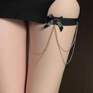 เซ็กซี่หลายเงา พลอยเทียม ขาโซ่สําหรับผู้หญิงสาวลูกไม้กุทัณฑ์ร่างกายโซ่พรรคเครื่องประดับ