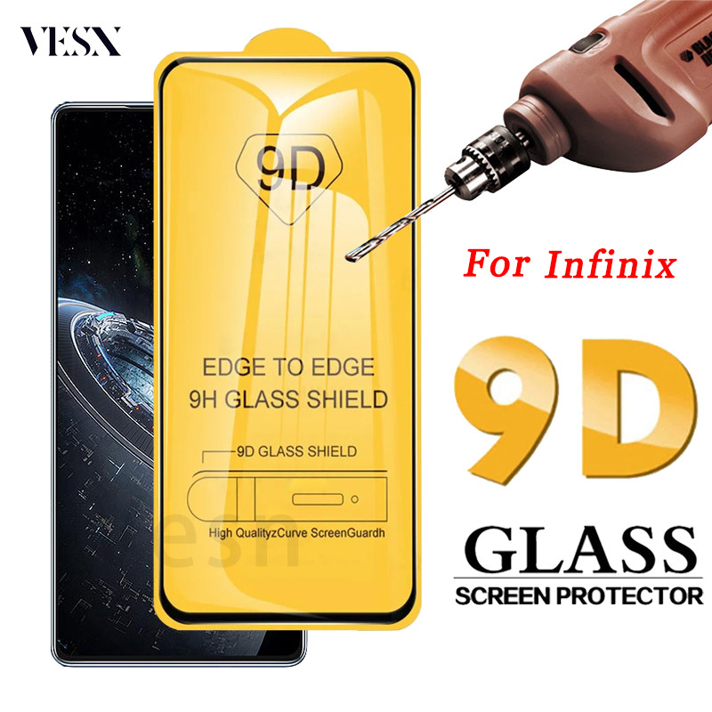 ฟิล์มกระจกแบบเต็มจอ 9D กาวเต็มแผ่น อย่างดี Infinix Note 40 40X GT 20 10 Pro 4G 5G 2024