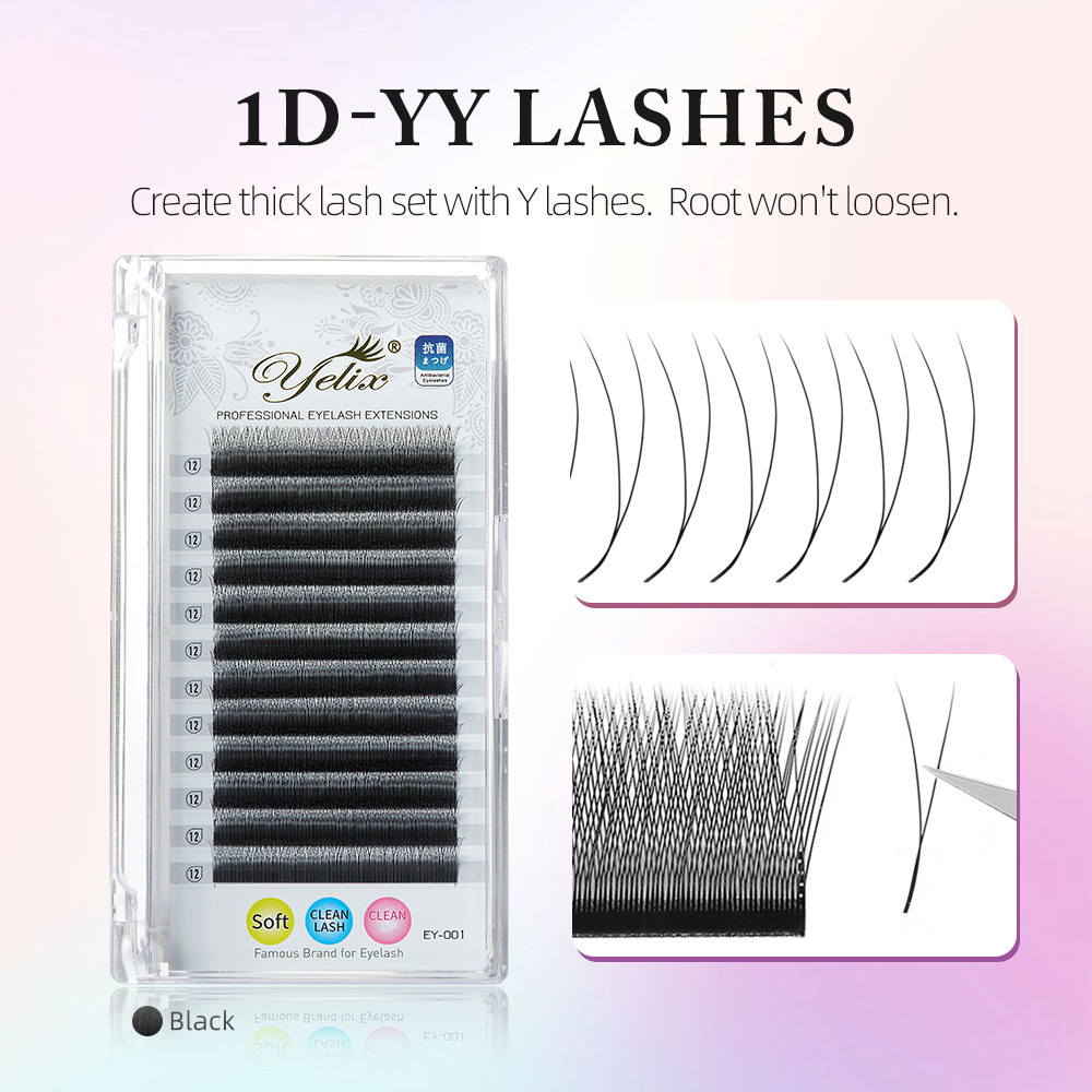 Yelix YY Lash Extensions Soft Light Volume Lashes ติดทนนานใช้งานง่าย Lashes Premade แฟนขนตา