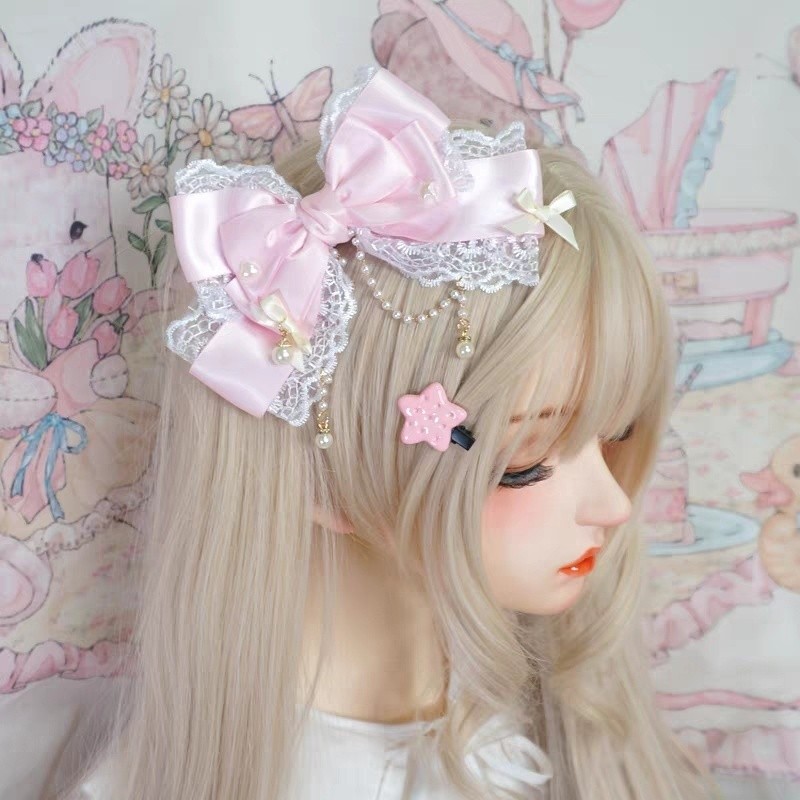 โลลิต้า เทียร่า Pink Bow Hair Clip