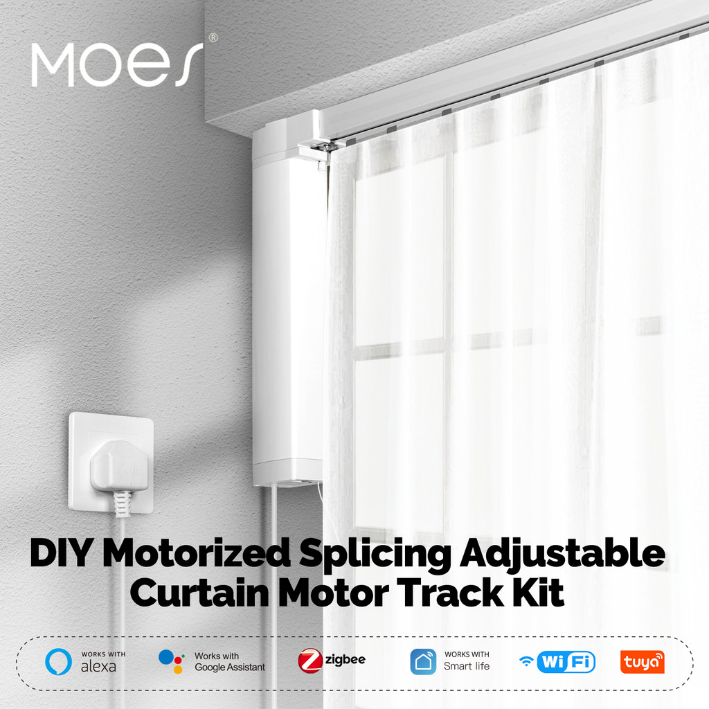 Moes ใหม่ ผ้าม่านอัจฉริยะ WiFi Alexa Google Home Tuya Control Broadlink RF พร้อมรีโมตคอนโทรล สําหรับเวที
