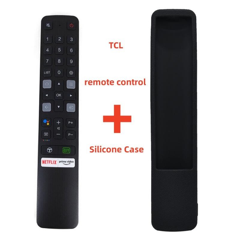 รีโมทคอนโทรล+เคสซิลิโคน Original RC901V FMR6 เหมาะสําหรับ TCL Android TV รีโมทคอนโทรล 50P65US 55P65U