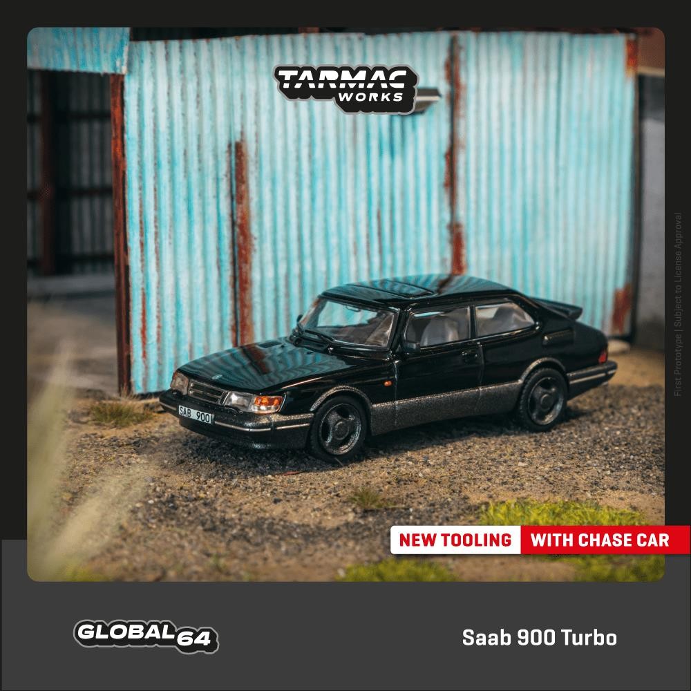 มีจําหน่าย 1: 64 Saab Saab 900 Turbo Black Alloy Car Model Collection เครื่องประดับ