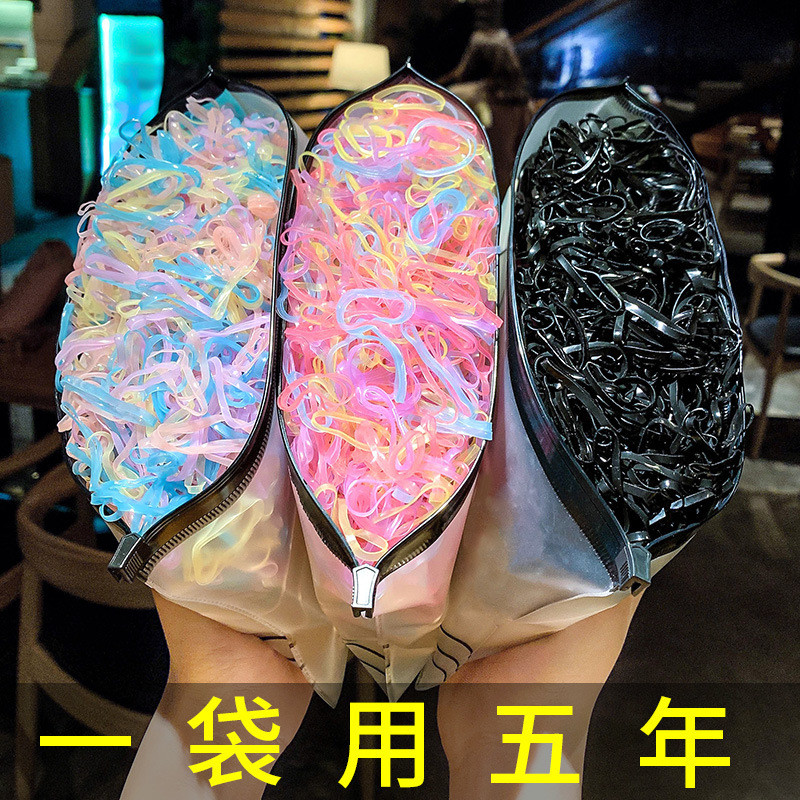 เด็ก หมวก ยางรัดทิ้งแหวนสีดํายืดหยุ่นสูงเชือกผมอุปกรณ์ผมไม่เจ็บผมหัวเชือกขายส่ง